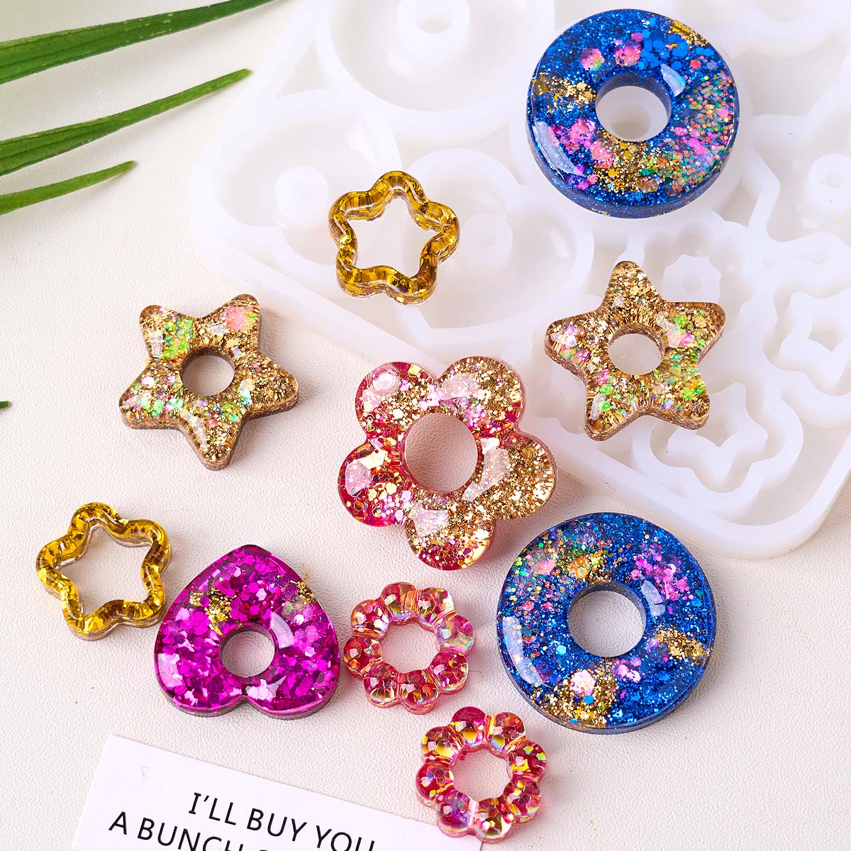 Resin Craft Ideas - Multifuntional ジュエリーシリコーン型 DIY 手作りハートスターフラワーイヤリングペンダントキーホルダーエポキシ樹脂クラフト鋳造金型