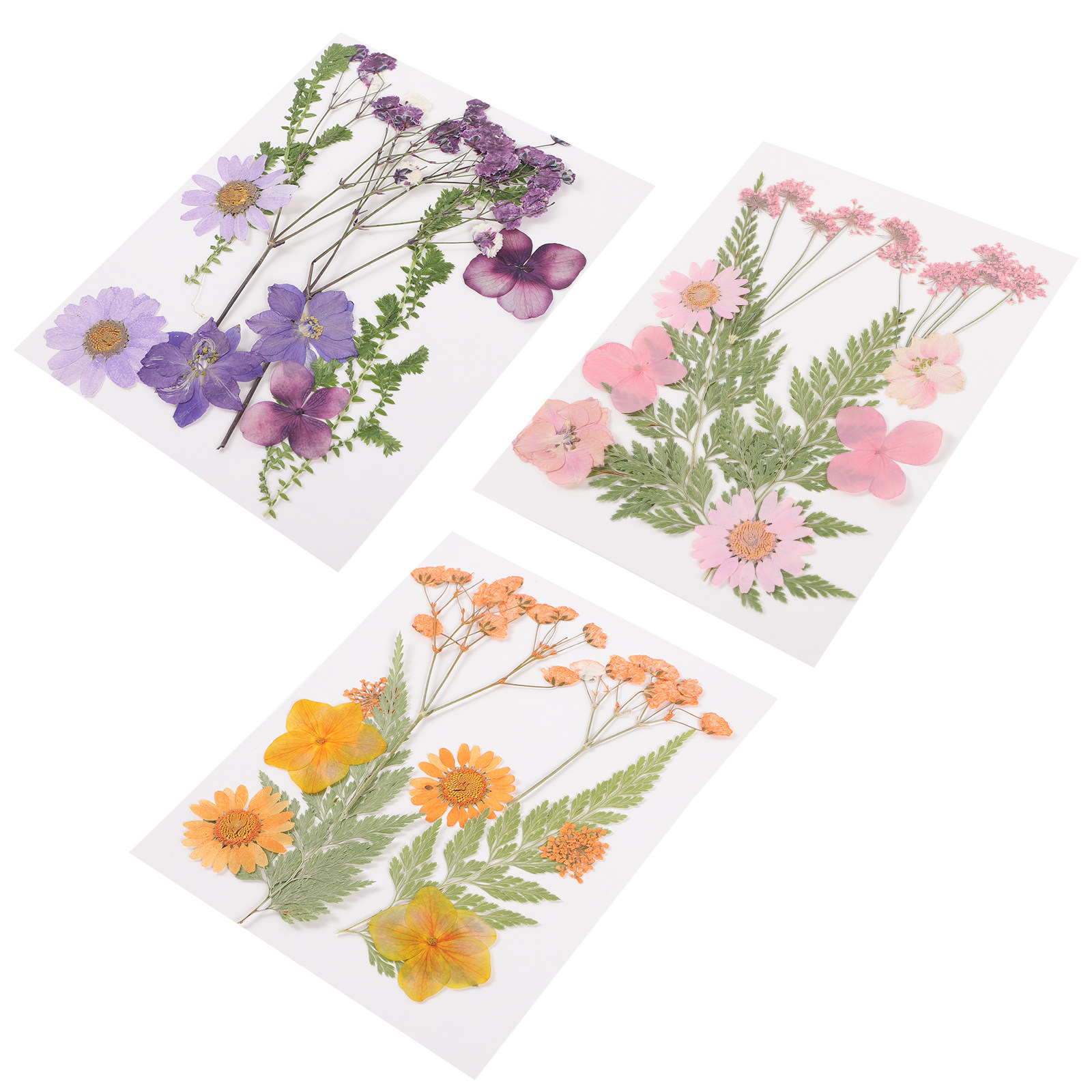 Resin Craft Material - ドライフラワー装飾材料 3 セット樹脂エンボス加工カラフルな花柄プレス工芸品 DIY アクセサリーボウルフィラーネイルアート