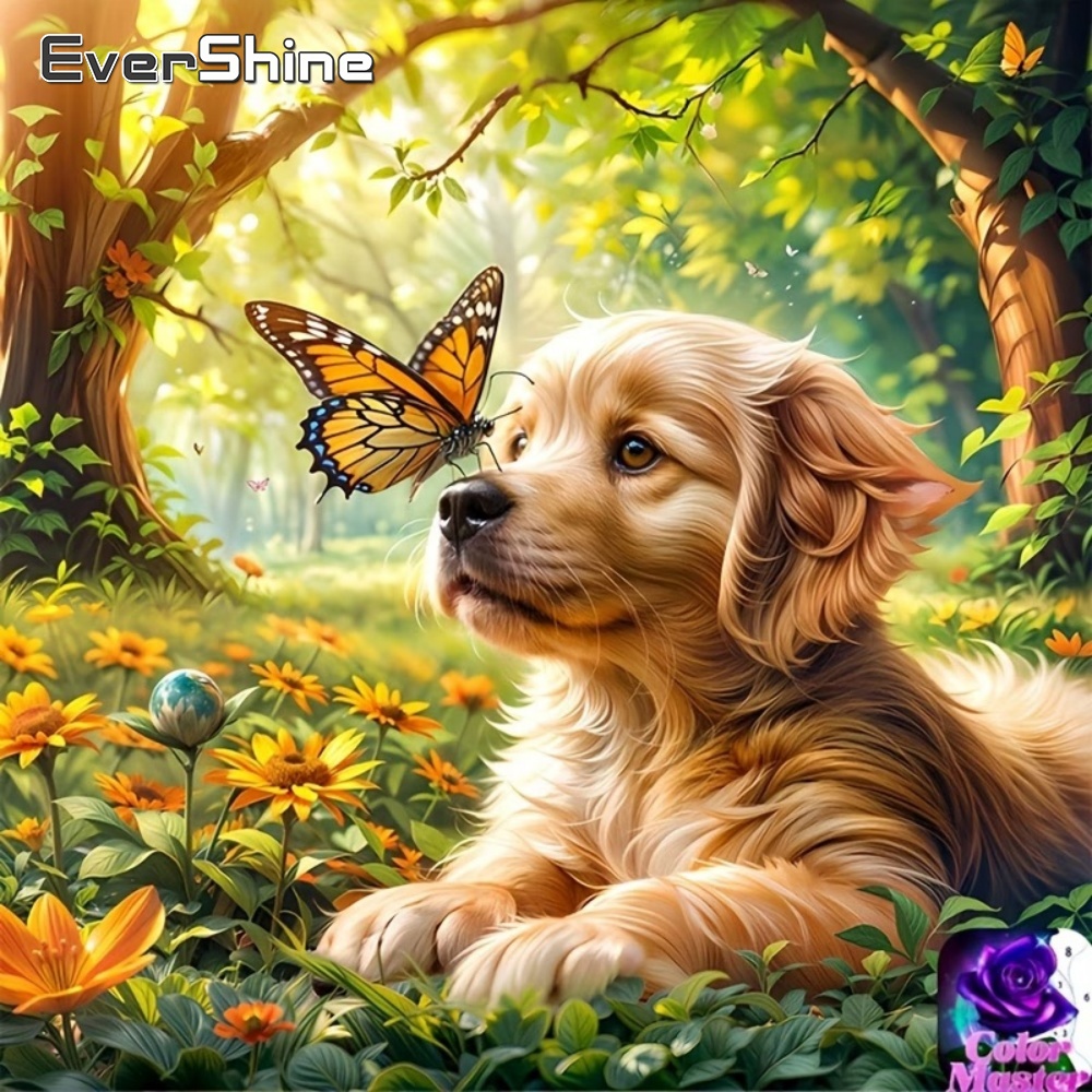 Resin Craft For Beginners - EverShine ダイヤモンドモザイク 犬 動物 DIY ダイヤモンドペインティング