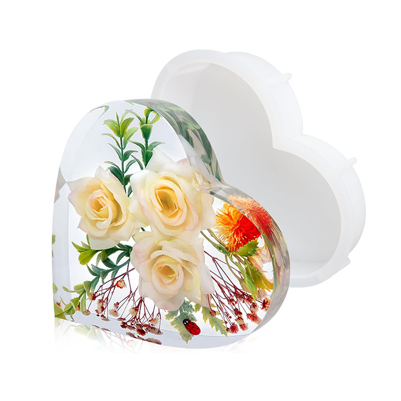 Flower Preservation Resin - 大きなハートエポキシ樹脂型花の保存 DIY ブックエンドウェディングブーケバレンタインデーのギフト家の装飾ツール