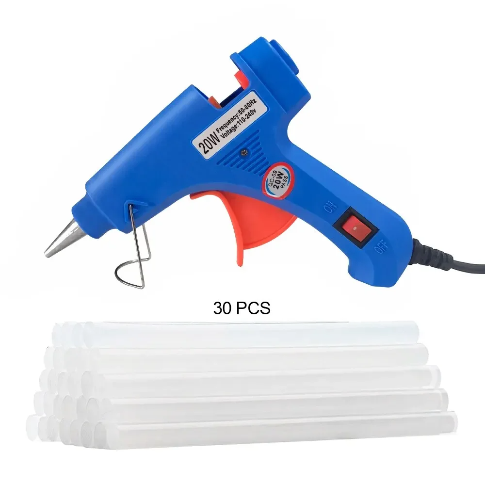Heat Gun Small - 20 ワットホットメルトグルーガン家庭用産業用ミニガン電熱温度ツール使用 7 ミリメートルスティックのり