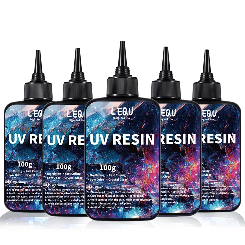 Epoxy Uv Resin Kit - 100g UVレジン透明ハードアップグレード版、クリスタルクリアエポキシレジンプレミックス、手作りジュエリー製作用UV硬化レジン