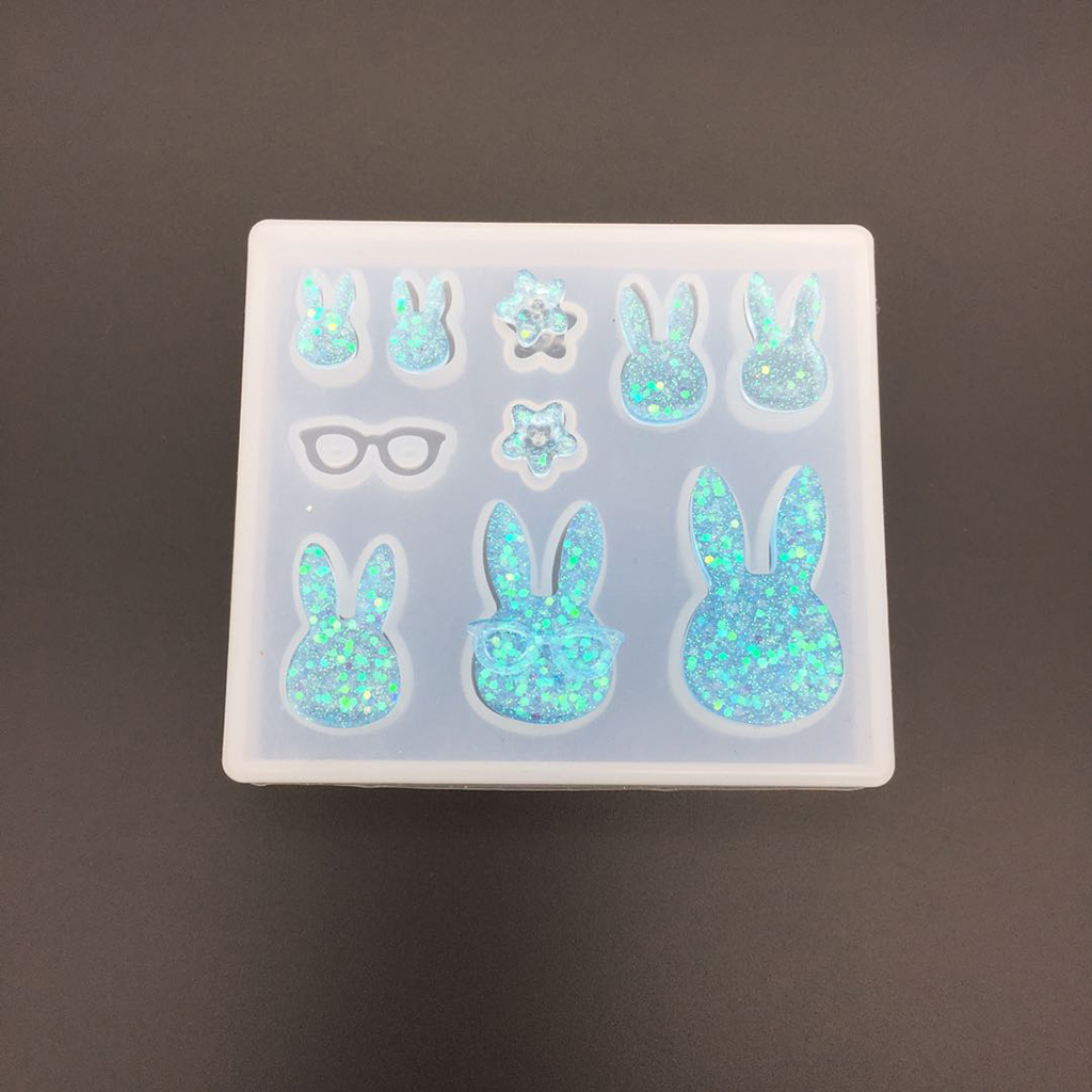 Flower Preservation Resin - ウサギの花をモチーフにしたシリコン型の樹脂型,9モデル,ジュエリーを作るための成形,イヤリング,ペンダント,自分でやる (DIY)