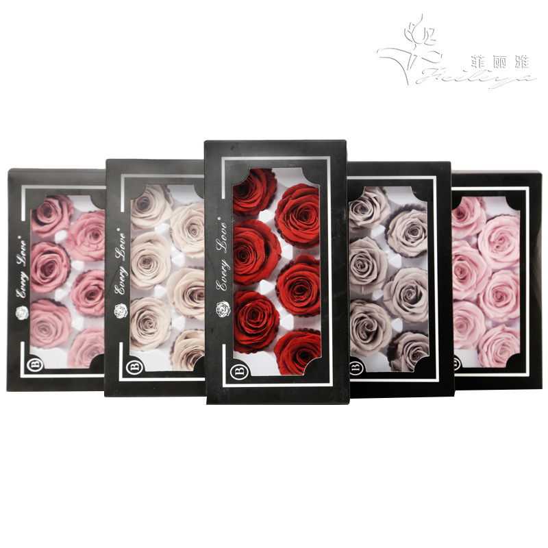 Dried Flower Bulk - 6個の永遠のバラの花の頭、大、5-6cm - プレミアムドライローズバルク、DIYギフト作成、ホームスタイリング用品、ウェディングセンターピース