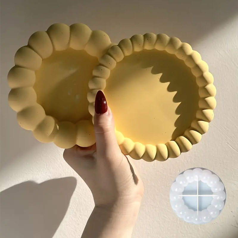 Coaster Mold Round - DIY ラウンドバブルトレイコースターシリコンモールド DIY 樹脂ジュエリー収納トレイ、石膏トレイ、家の装飾手芸に適しています
