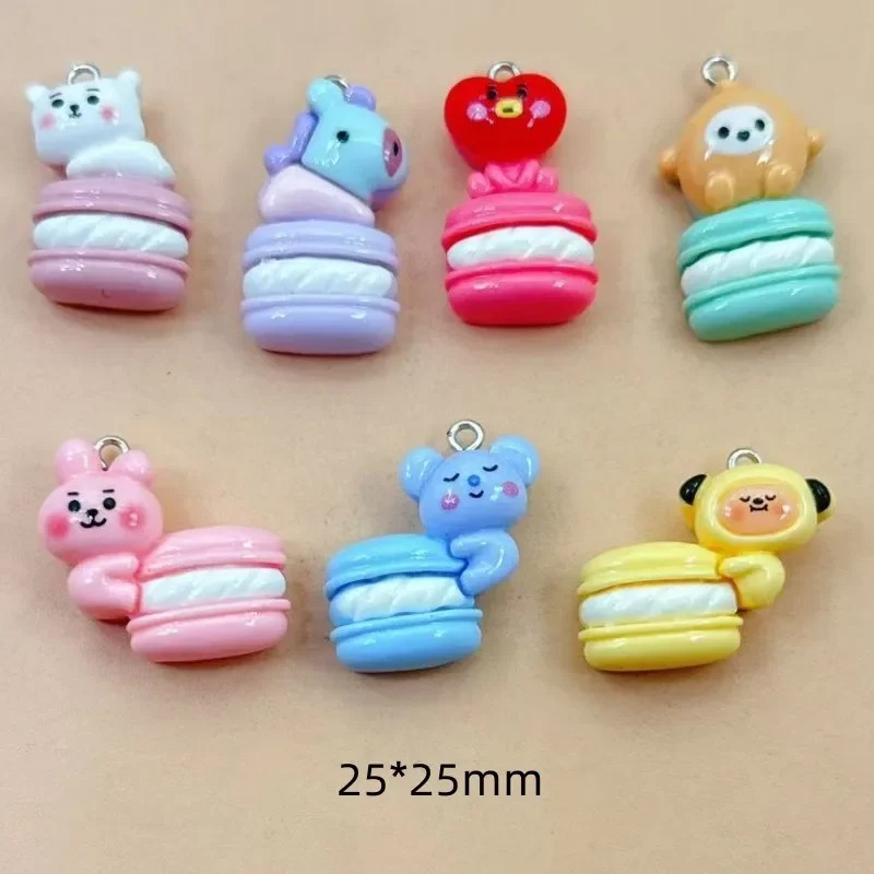 Resin Craft Material - 10個入りミックスカートゥーンレジンチャーム、小さな装飾ペンダント、DIY手作りイヤリング、ネックレス、ブレスレット、携帯電話クラフト用品用