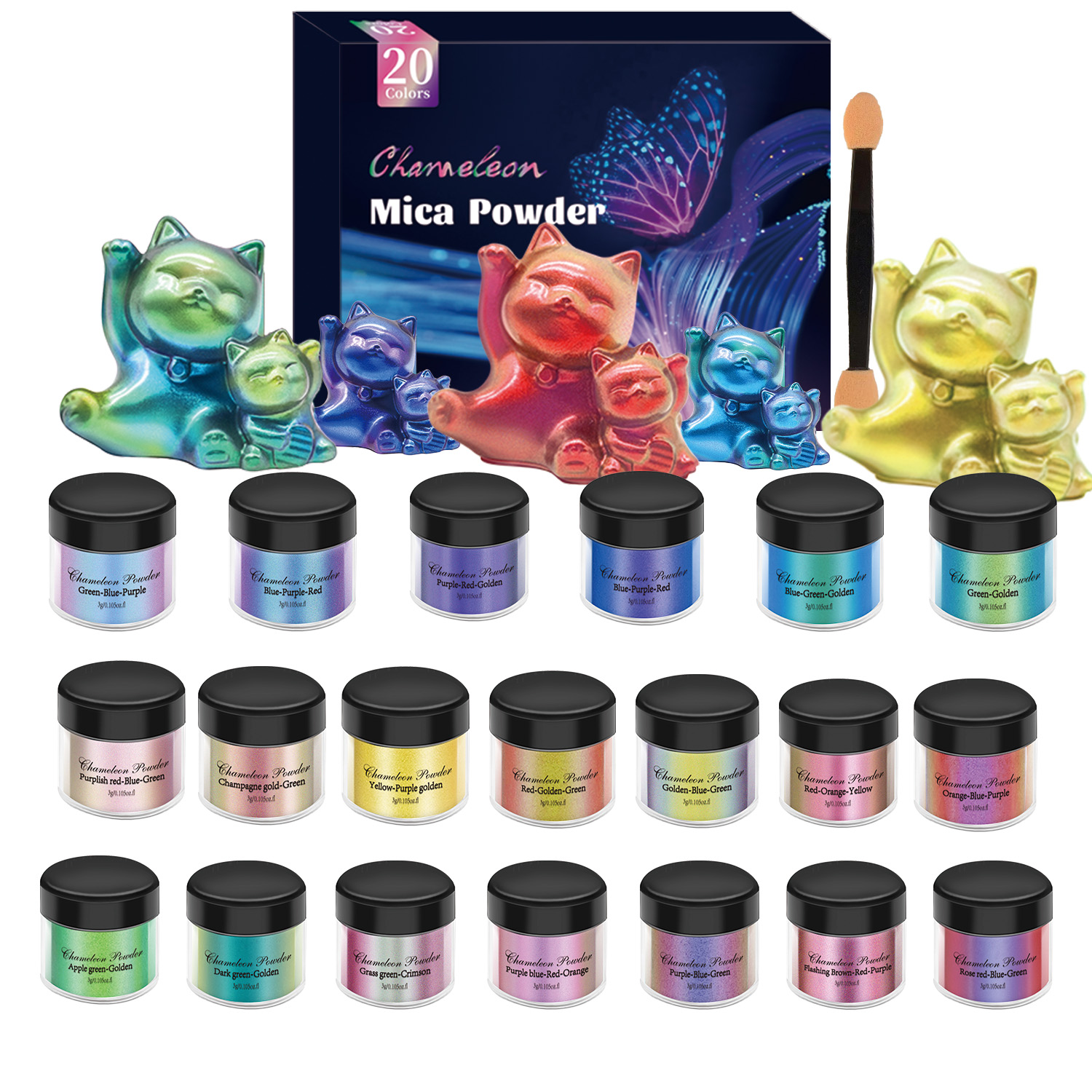 10/20 個ミラーカメレオン顔料セットパールグロスエポキシ - Resin Pigment Set のレビューと価格