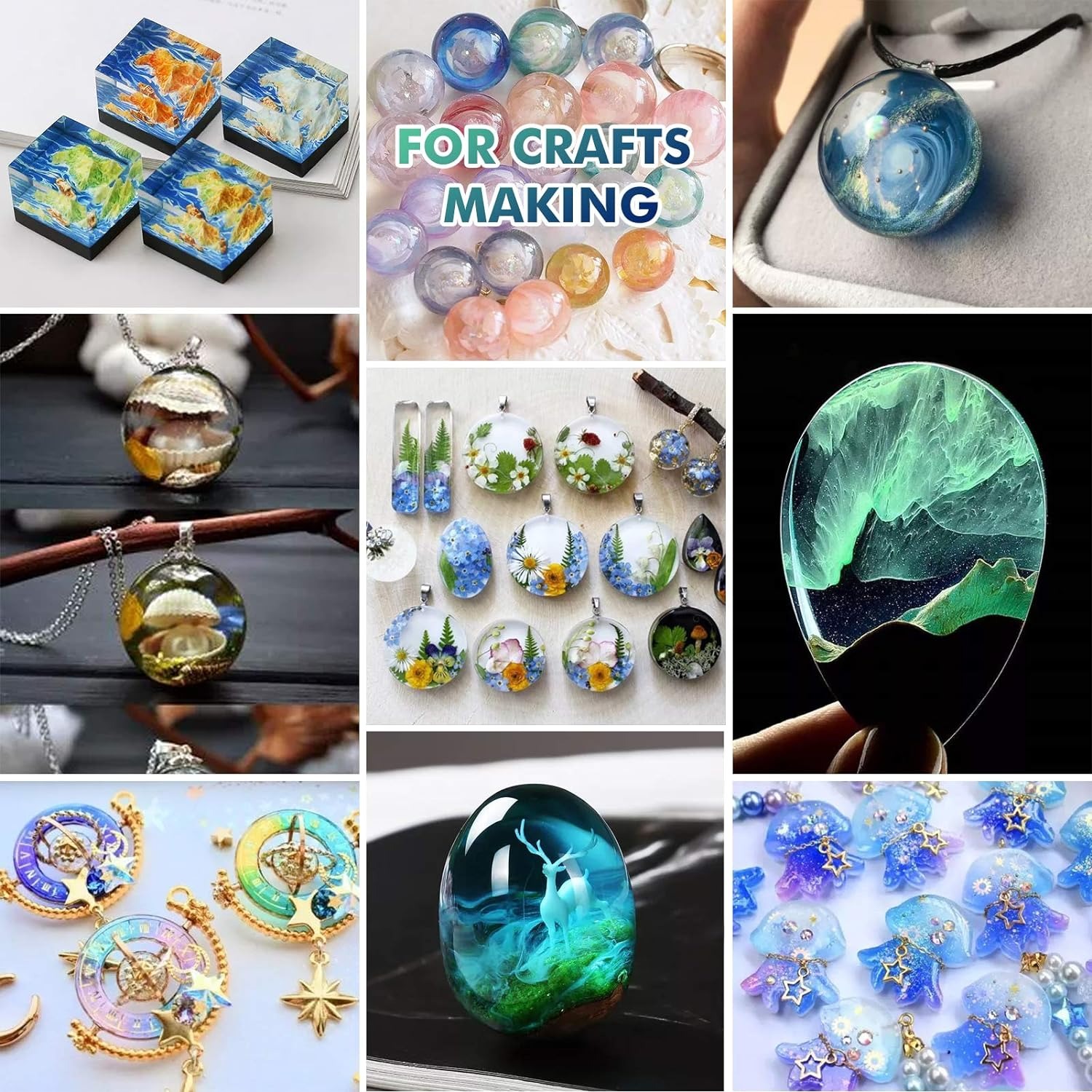 ジュエリー作り用のエポキシ樹脂,クラフト用のUV硬化ガラス, - Resin Craft Material のレビューと価格