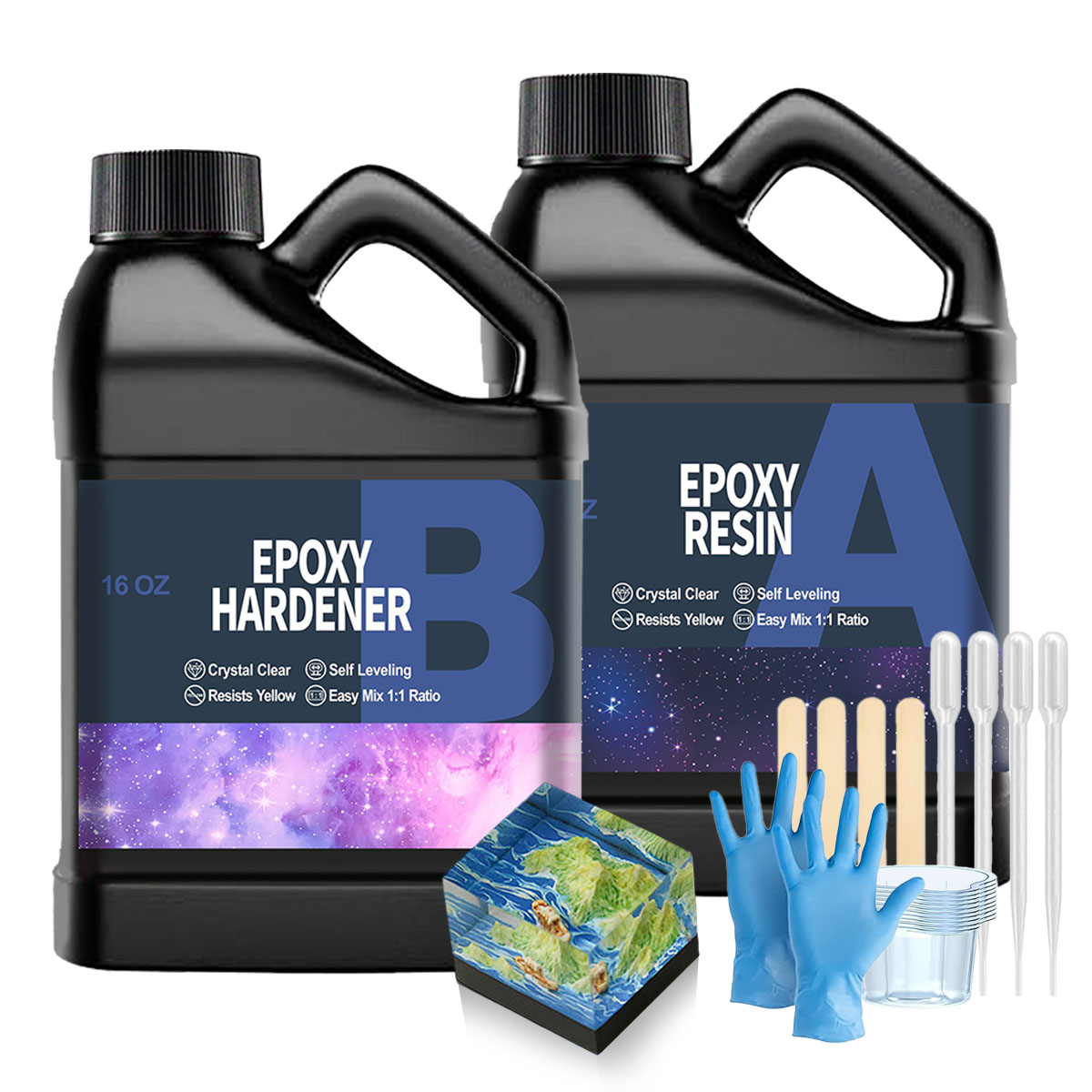 32オンス クリアエポキシ樹脂キット、非黄変性、気泡なし配合 - Resin Craft Kit のレビューと価格