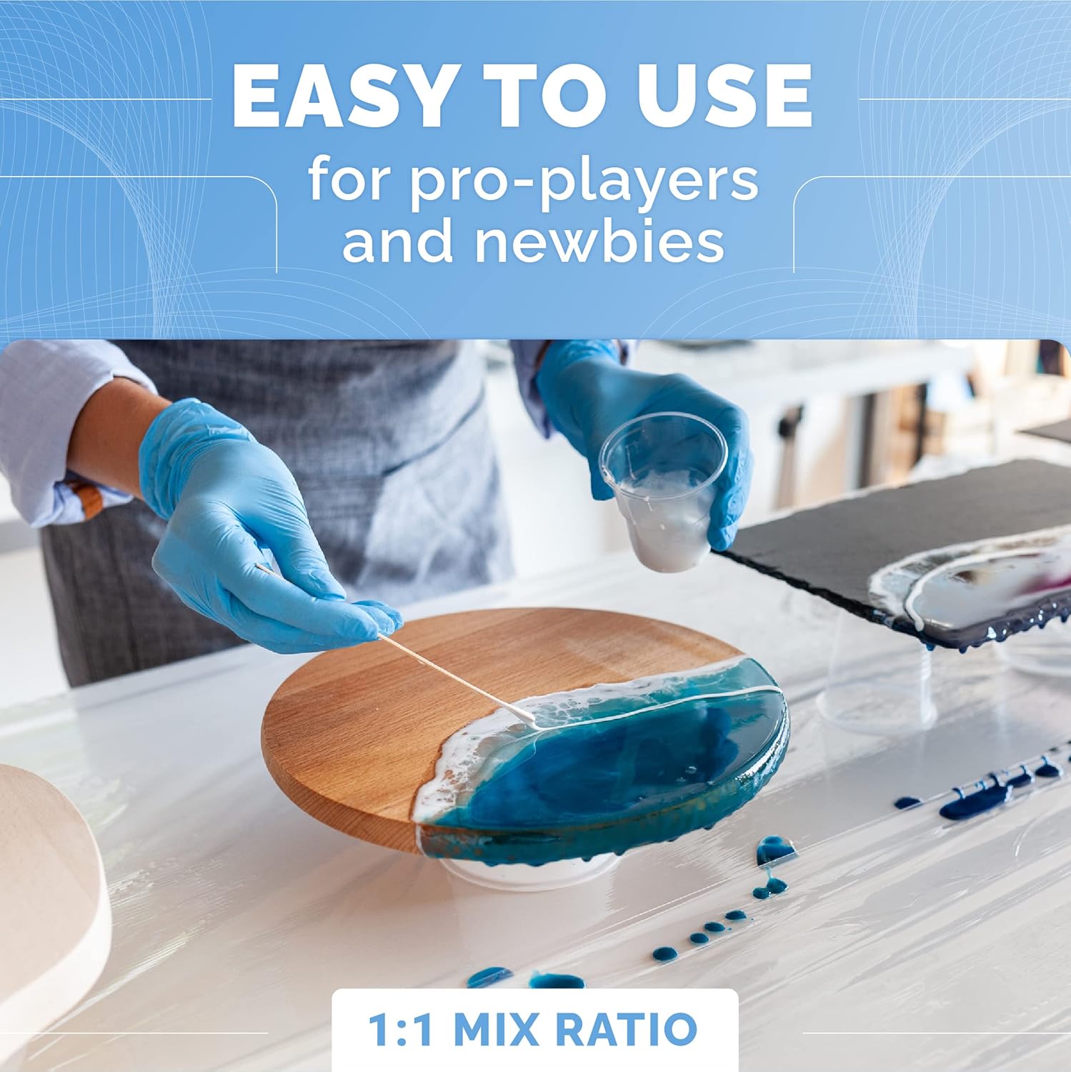 32オンス クリアエポキシ樹脂キット、非黄変性、気泡なし配合 - Resin Craft Kit のレビューと価格