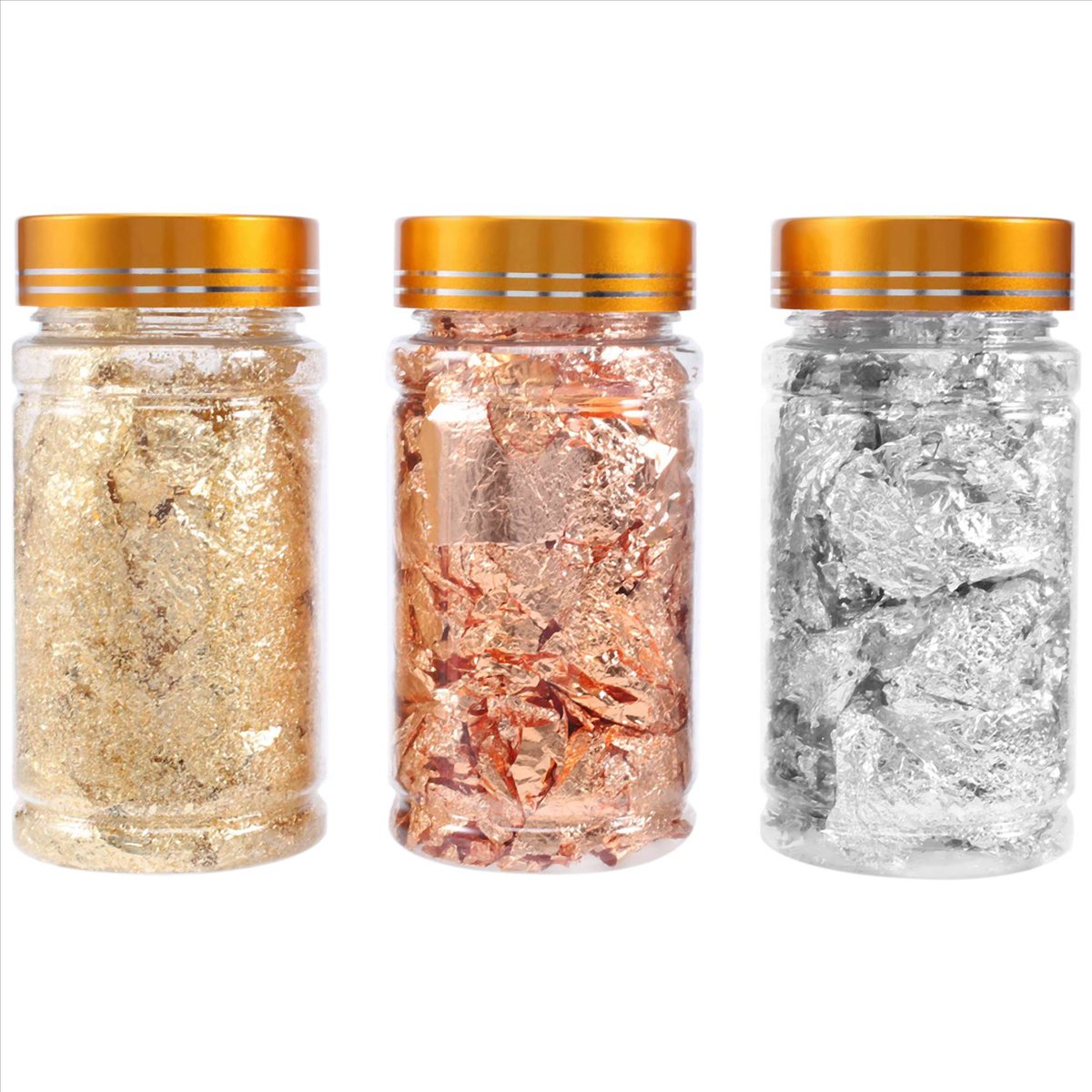 絶妙な金箔フレーク、レジン製トレイ型用、3本入りメタリック箔 - Gold Foil Flakes のレビューと価格