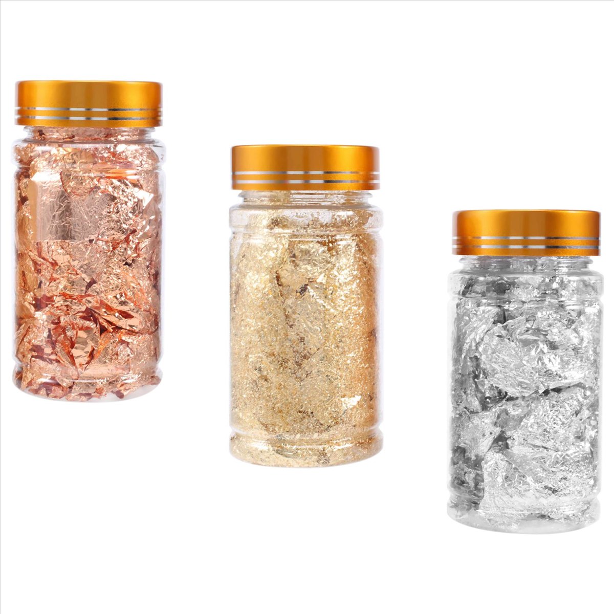 絶妙な金箔フレーク、レジン製トレイ型用、3本入りメタリック箔 - Gold Foil Flakes のレビューと価格