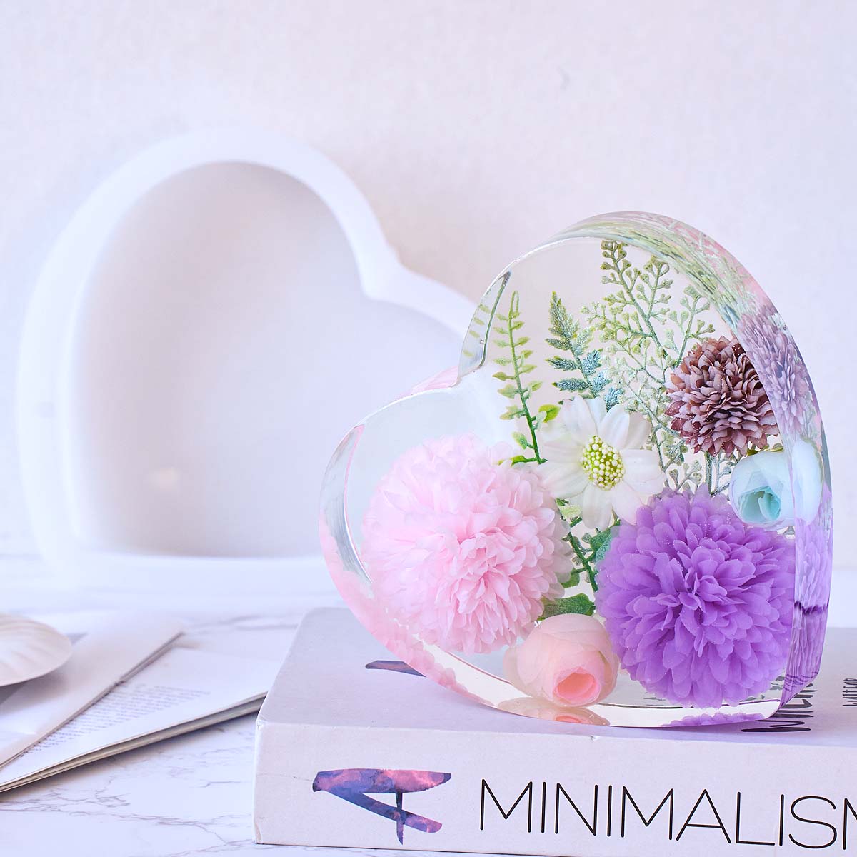 大型愛シリコンモールド DIY ハート六角形エポキシ樹脂モー - Flower Preservation Resin のレビューと価格