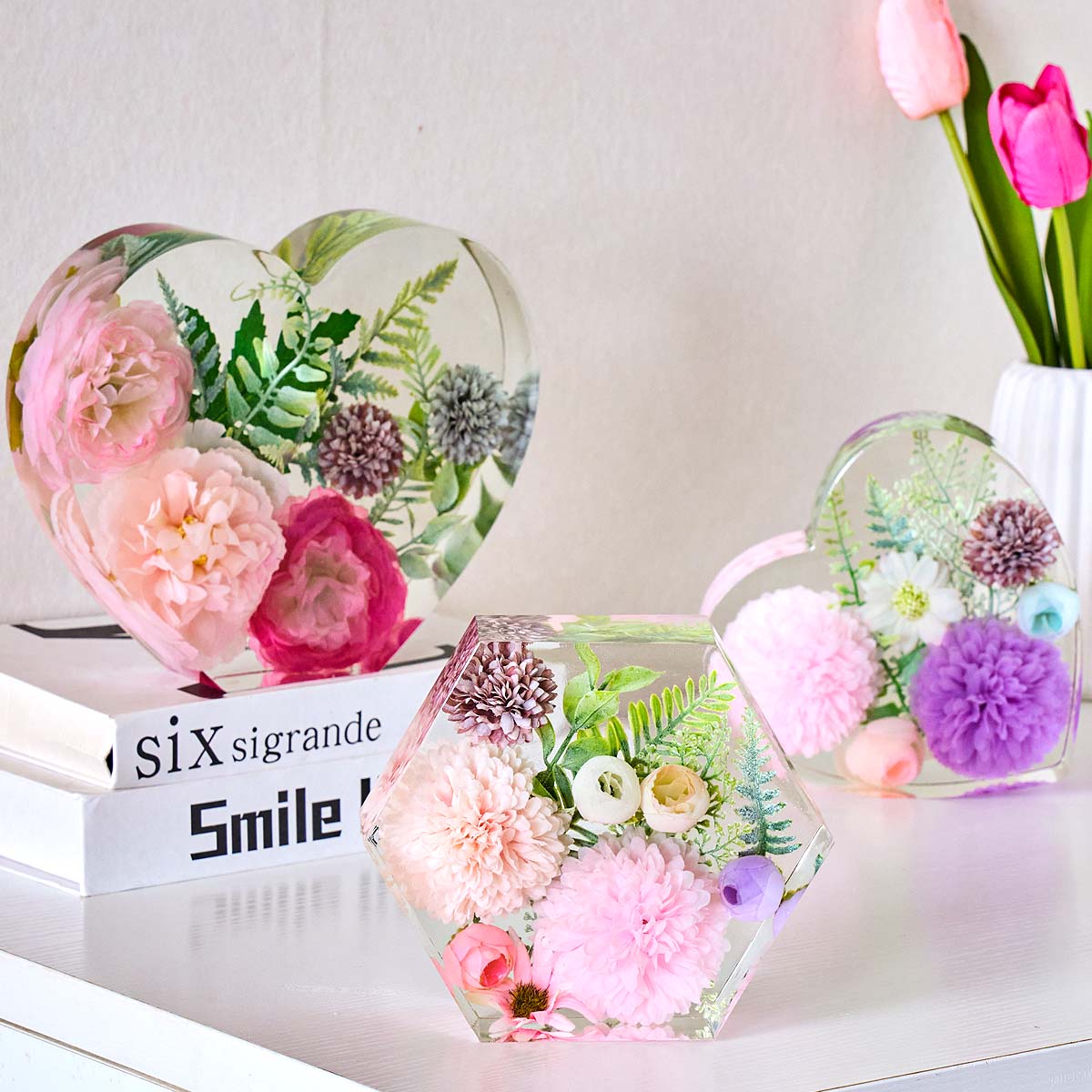 大型愛シリコンモールド DIY ハート六角形エポキシ樹脂モー - Flower Preservation Resin のレビューと価格