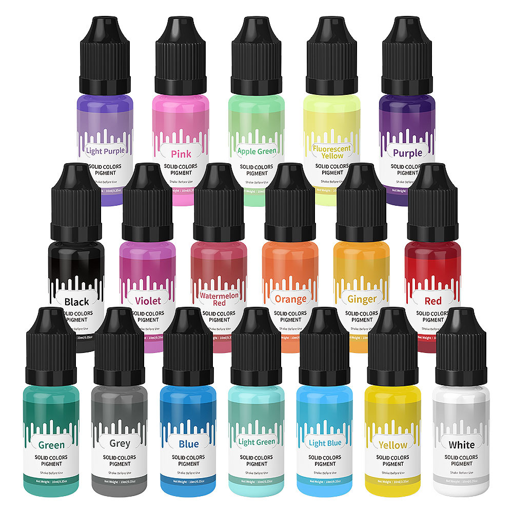 18 色 10 ミリリットルマカロン固体パステルカラー樹脂顔 - Resin Pigment Set のレビューと価格