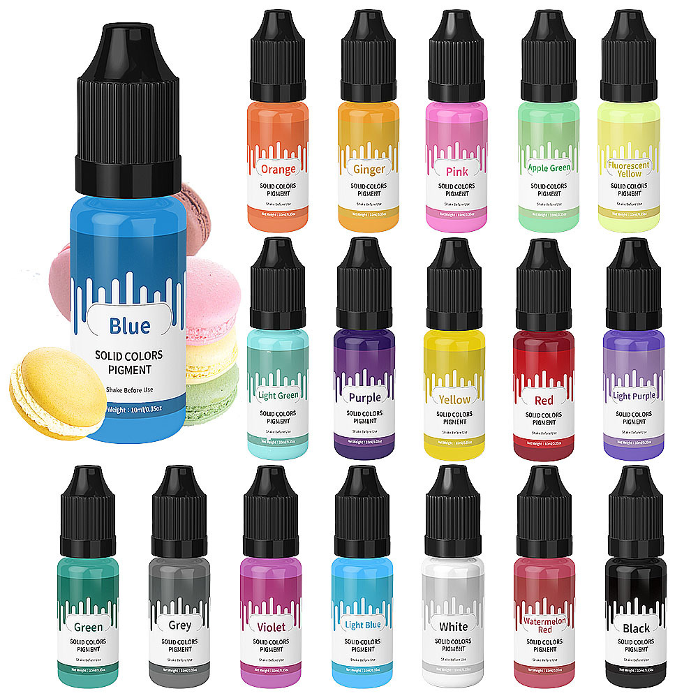 18 色 10 ミリリットルマカロン固体パステルカラー樹脂顔 - Resin Pigment Set のレビューと価格