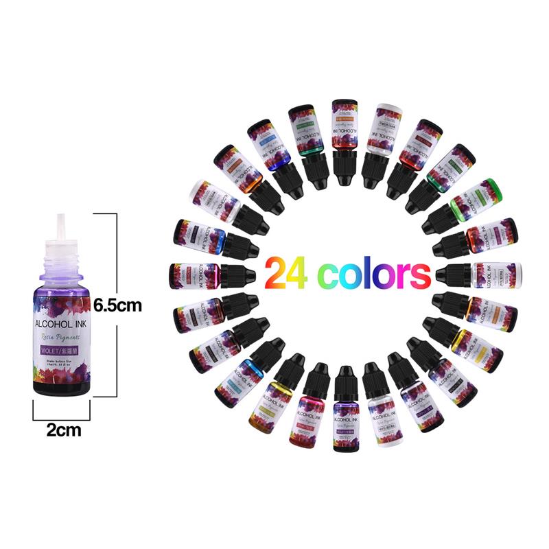 エポキシ樹脂,24色/バッチ,10ml,アート,液体,注入, - Resin Pigment Set のレビューと価格
