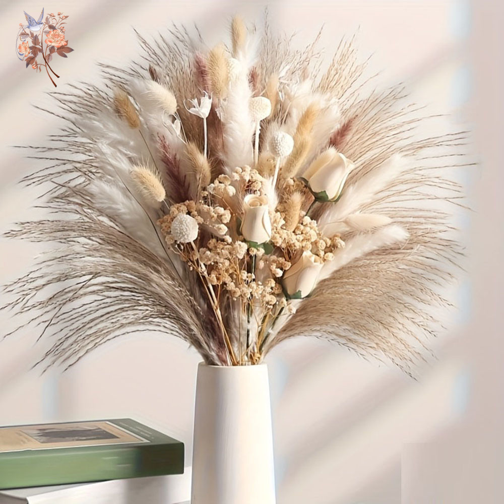 80個入り人工ドライフラワーブーケ、インテリアホームテーブル - Dried Flower Bulk のレビューと価格