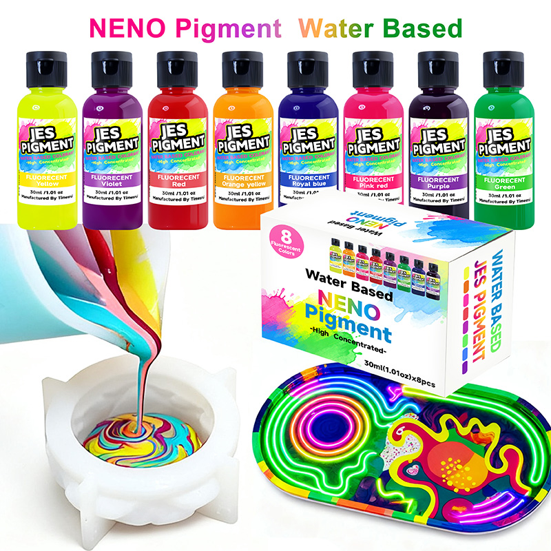 8色/セットの蛍光顔料、1本あたり30ml/1.01オンスの - Resin Pigment Set のレビューと価格