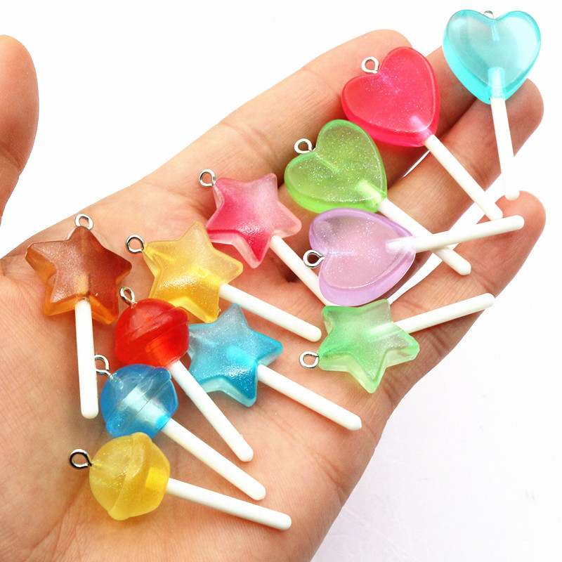 10個入り混合色樹脂かわいいケーキ花レインボーロリポップチャ - Flower Preservation Resin のレビューと価格