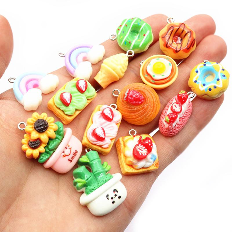 10個入り混合色樹脂かわいいケーキ花レインボーロリポップチャ - Flower Preservation Resin のレビューと価格