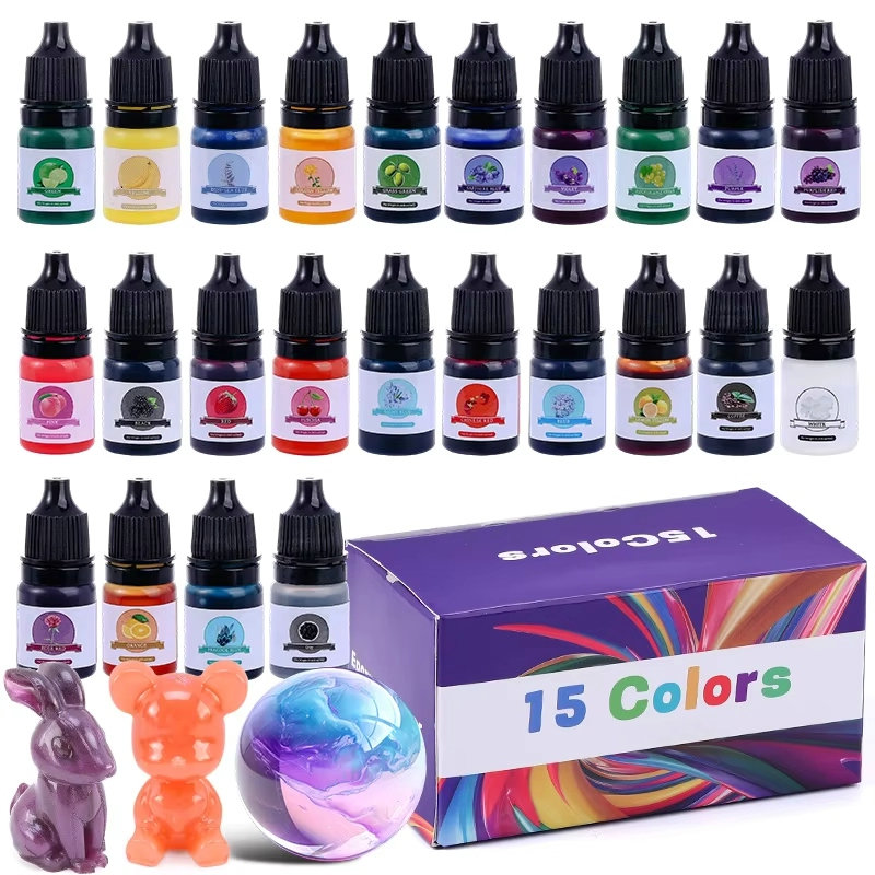 エポキシ樹脂カラー顔料 24 鮮やかな色 液体エポキシ顔料  - Resin Pigment Set のレビューと価格