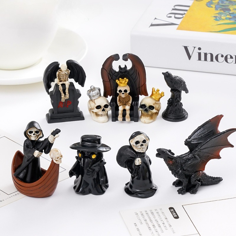 ハロウィン不気味な家の装飾オーナメントミニチュア樹脂製スケル - Resin Craft Supplies のレビューと価格