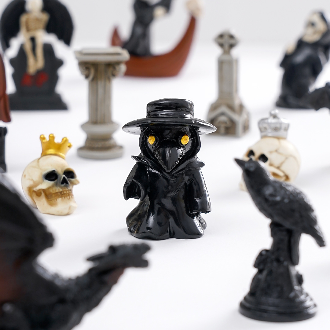 ハロウィン不気味な家の装飾オーナメントミニチュア樹脂製スケル - Resin Craft Supplies のレビューと価格