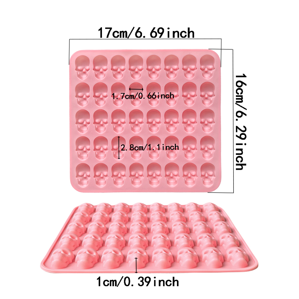 1pc 40穴スカル型ベーキングシリコンモールド、DIYチョ - Silicone Mold Tray のレビューと価格