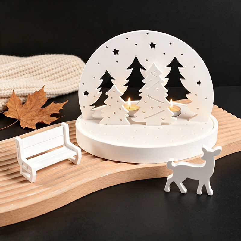 クリスマスエルクティーライトキャンドルホルダーシリコンモール - Silicone Mold Tray のレビューと価格
