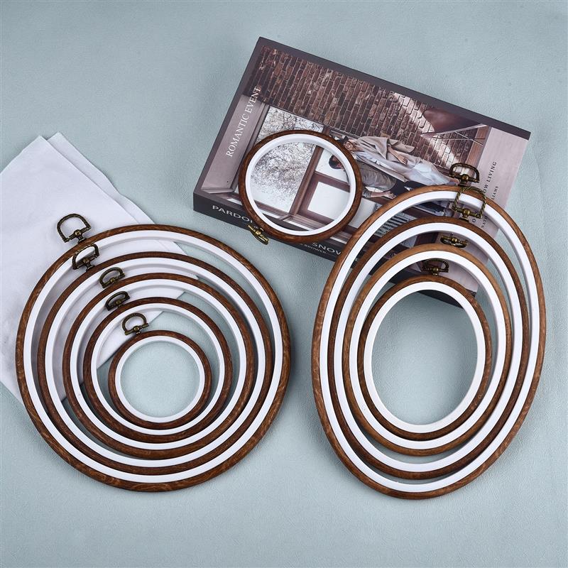 縫製道具 丸型楕円形木製刺繍枠セット カラフルプラスチック刺 - Wood Ring Blank のレビューと価格