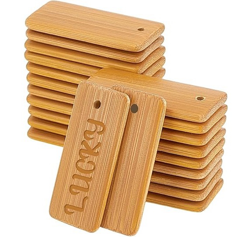 天然木のキーリングタグ、長方形の彫刻ブランク、キーホルダー、 - Wood Ring Blank のレビューと価格