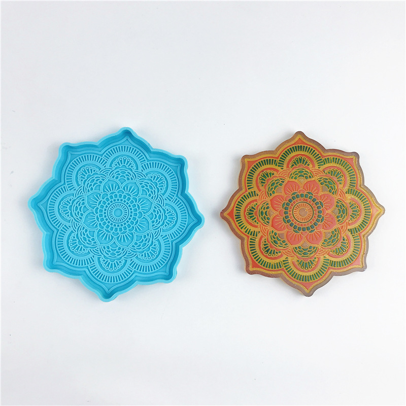 曼荼羅コースターシリコーン型ラウンドトレイカップマットエポキ - Coaster Mold Round のレビューと価格