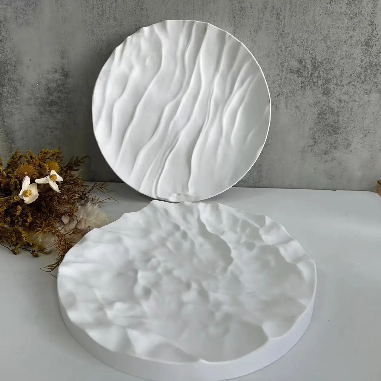 不規則な海の波のカビ、大きな丸いトレイ、シリコンモールド、花 - Coaster Mold Round のレビューと価格