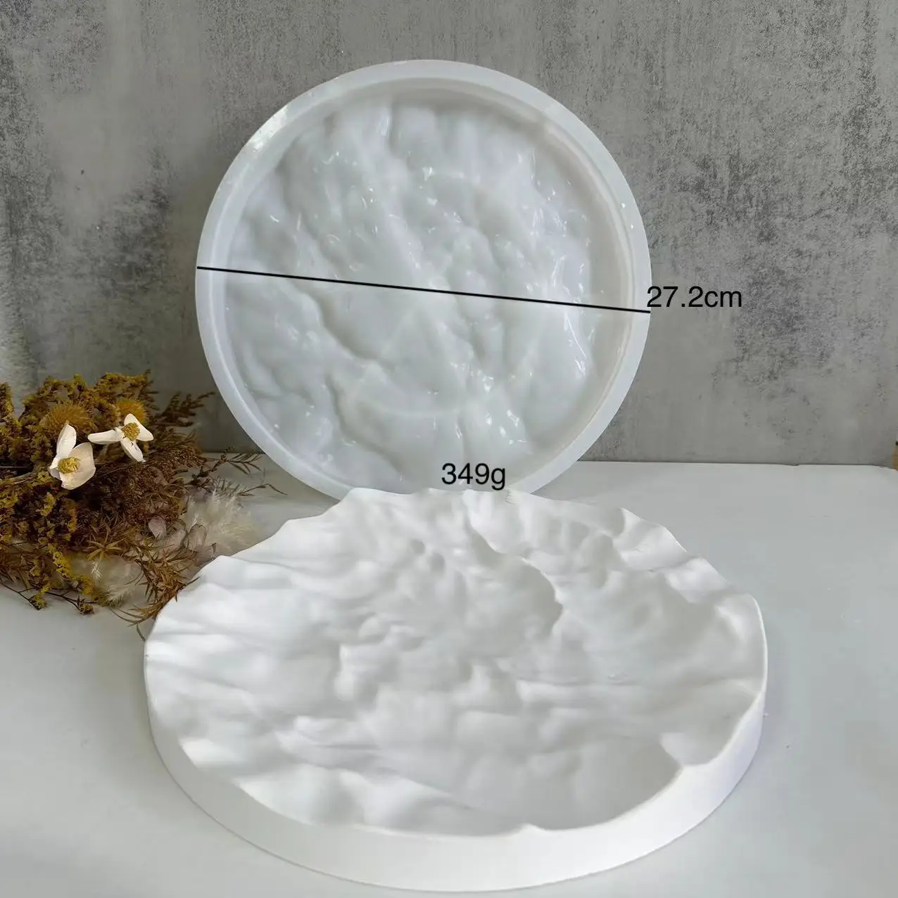 不規則な海の波のカビ、大きな丸いトレイ、シリコンモールド、花 - Coaster Mold Round のレビューと価格