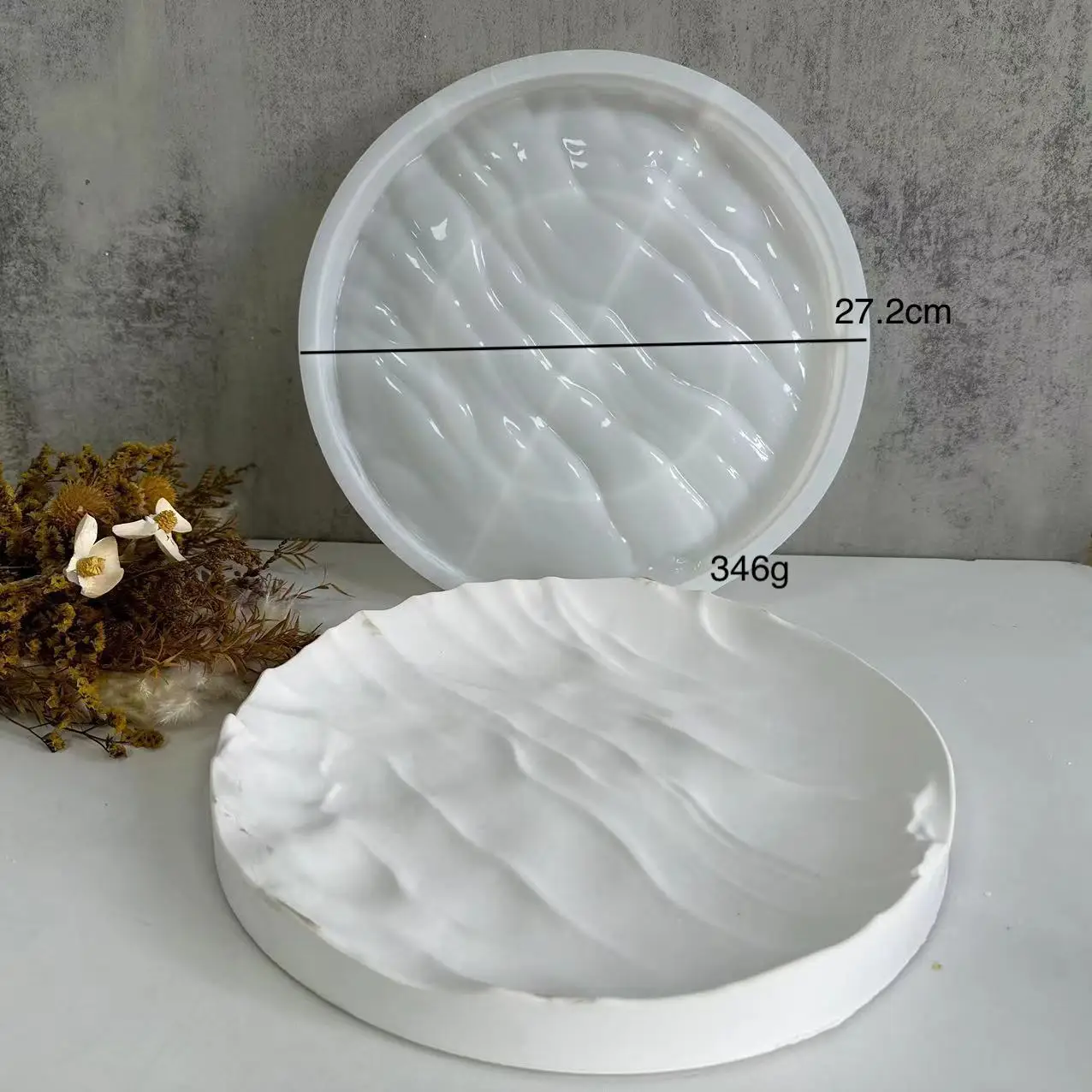 不規則な海の波のカビ、大きな丸いトレイ、シリコンモールド、花 - Coaster Mold Round のレビューと価格