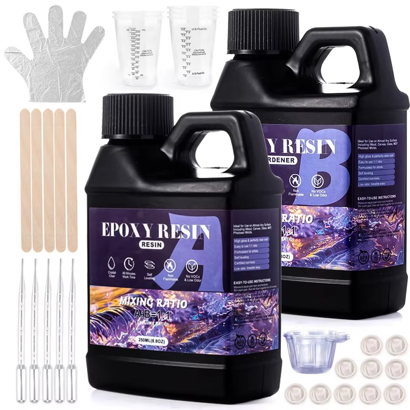 簡単ミックス 1:1 エポキシ樹脂キット クリスタルクリア  - Epoxy Uv Resin Kit のレビューと価格
