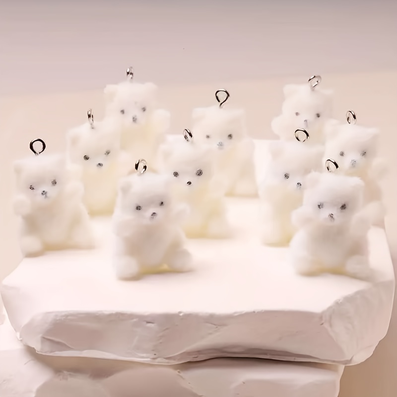6 個シロクマ樹脂チャームクリスマス氷雪テーマペンダント D - Resin Craft Material のレビューと価格