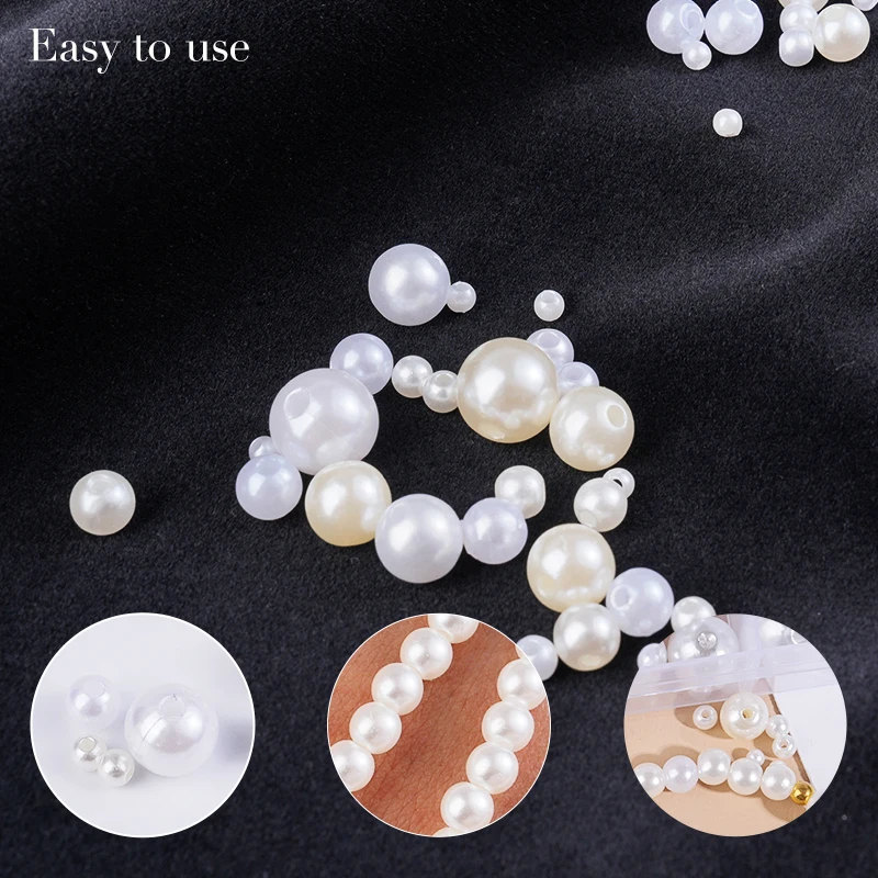 800個入り人工フェイクパール樹脂ビーズキット、丸型パールビ - Resin Jewelry Kit のレビューと価格
