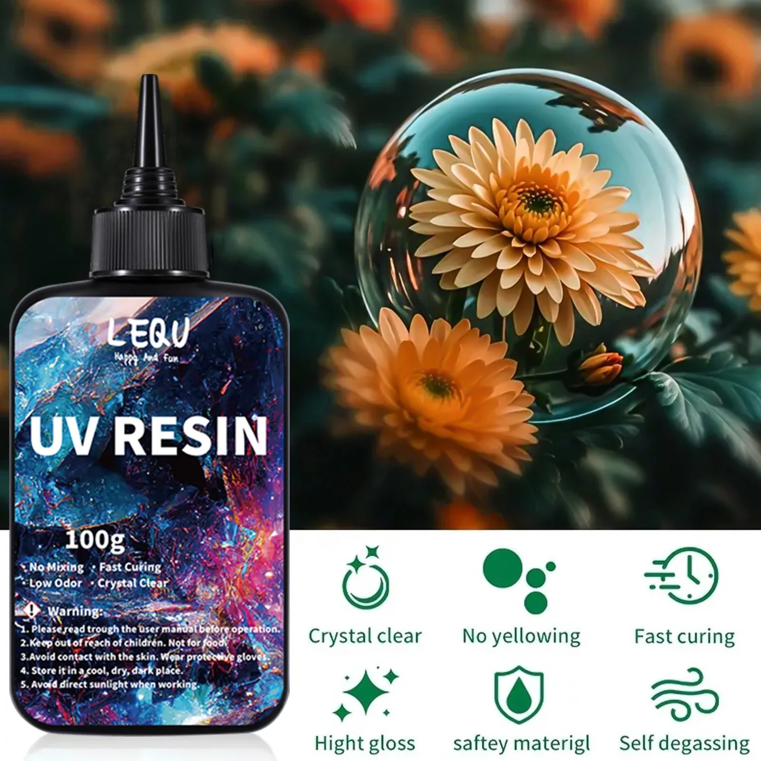 100g UVレジン透明ハードアップグレード版、クリスタルク - Epoxy Uv Resin Kit のレビューと価格