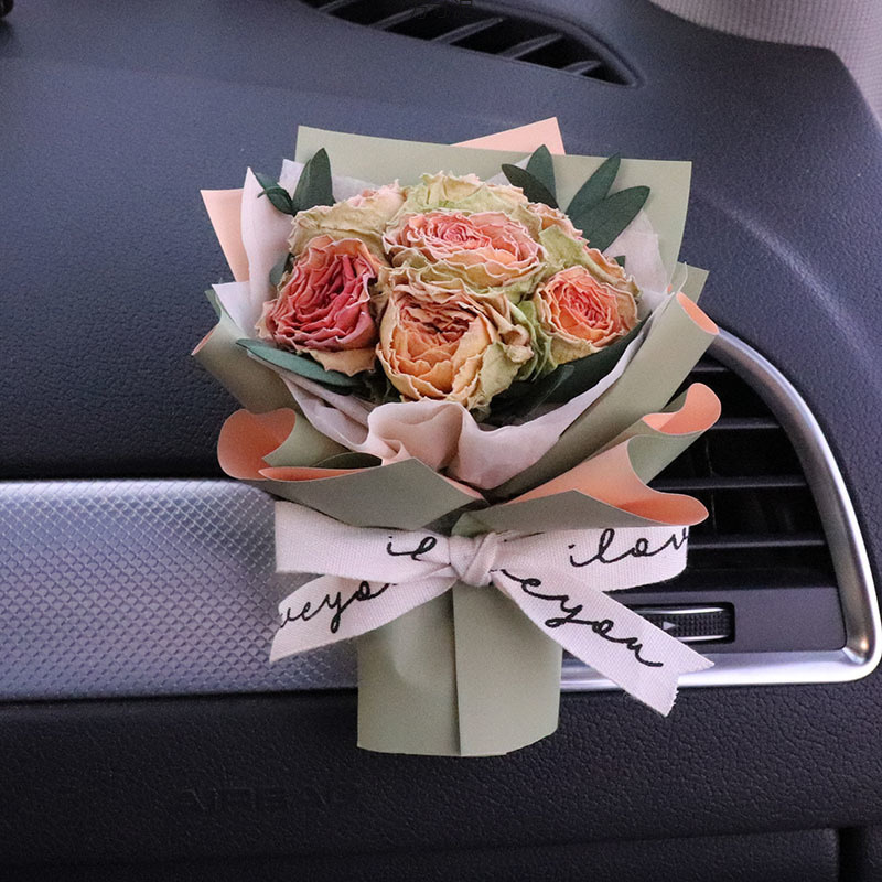 新鮮な花 ミニドライフラワーブーケ 車のエアコン吹き出し口ク - Dried Flower Bulk のレビューと価格