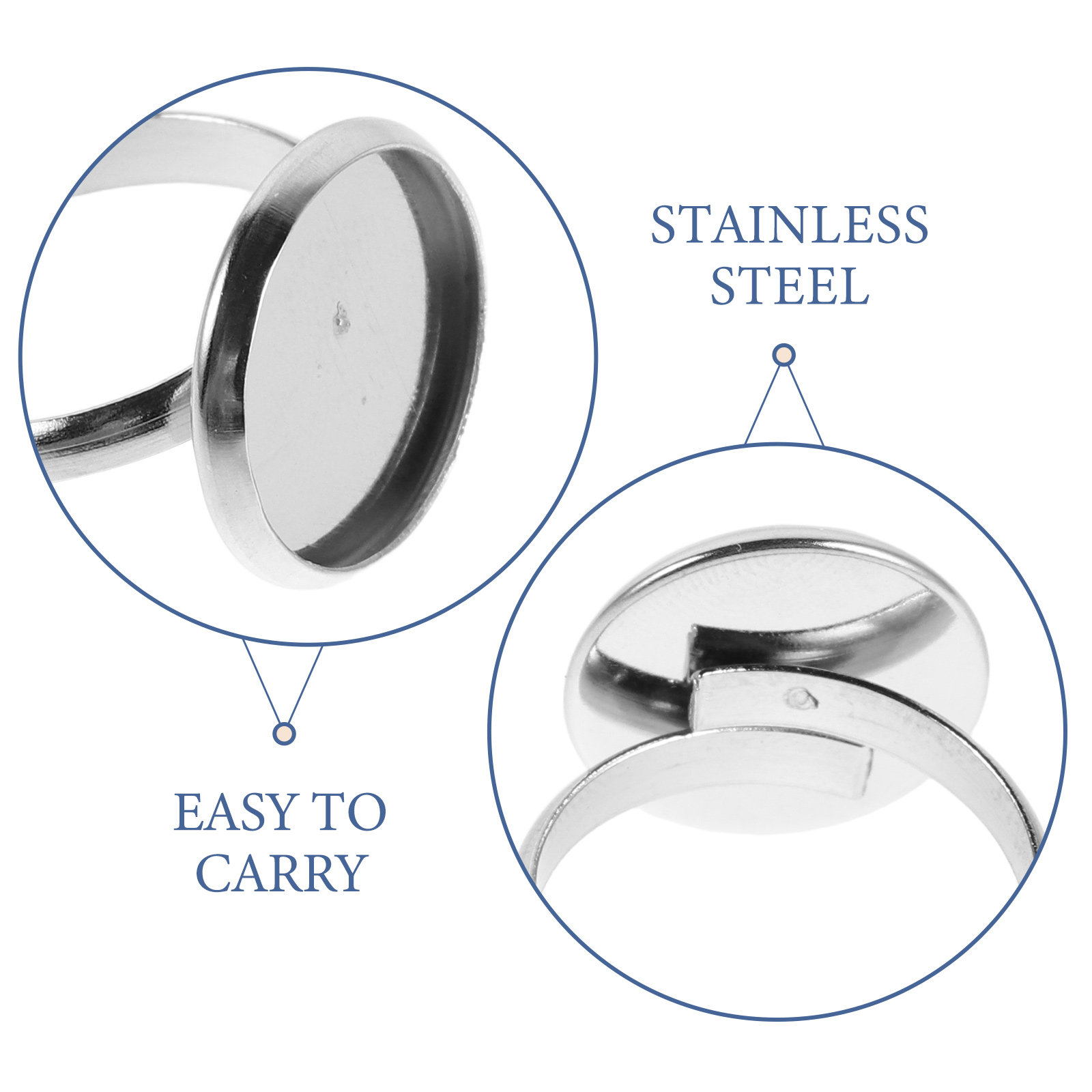 20個入り 14mm ステンレス製 調整可能な指輪用部品 ジ - Crafting Resin のレビューと価格