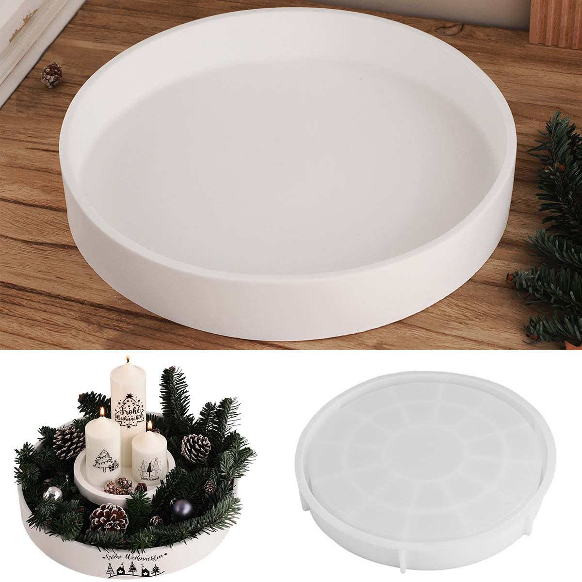 コンクリート丸型キャンドルボウル容器シリコンモールドDIY大 - Coaster Mold Round のレビューと価格