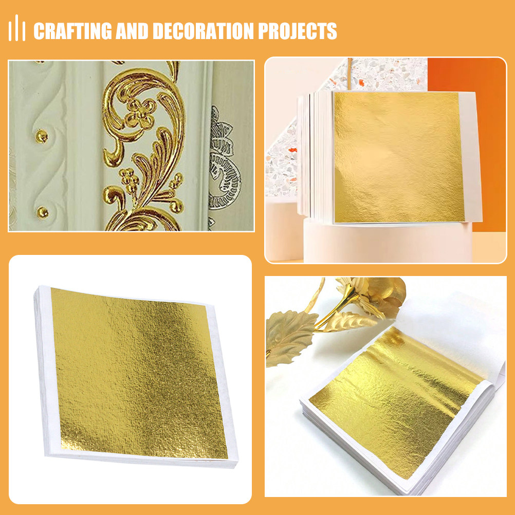 装飾用模造金箔シート（正方形）アートクラフト、絵画、家具用フ - Gold Foil Flakes のレビューと価格