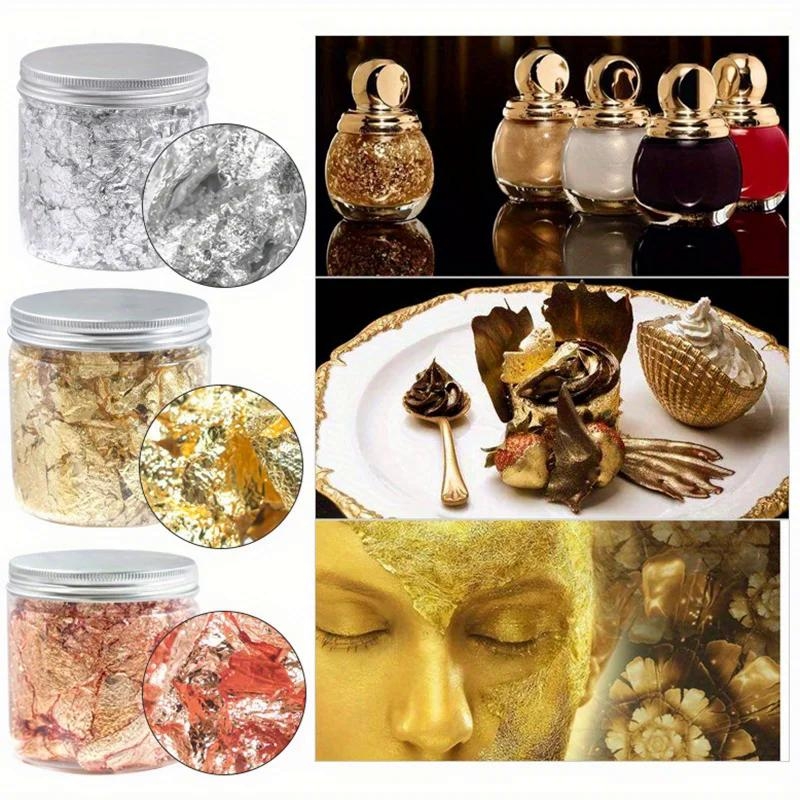 1/2/3 個プロフェッショナルネイルアートゴールドシルバー - Gold Foil Flakes のレビューと価格