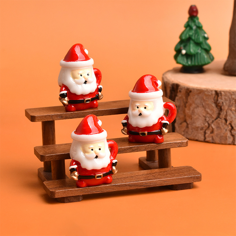 ミニサンタティーカップオーナメント - クリスマス工芸品、妖 - Resin Craft Material のレビューと価格