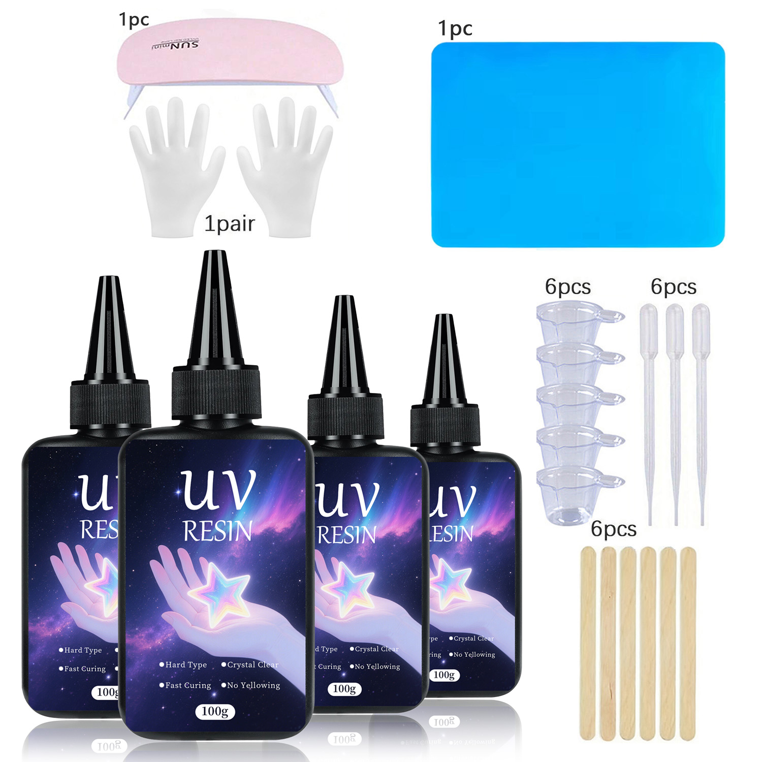 UVレジンキット（鋳造ツール付き） - 超透明、硬質、低臭、 - Epoxy Uv Resin Kit のレビューと価格