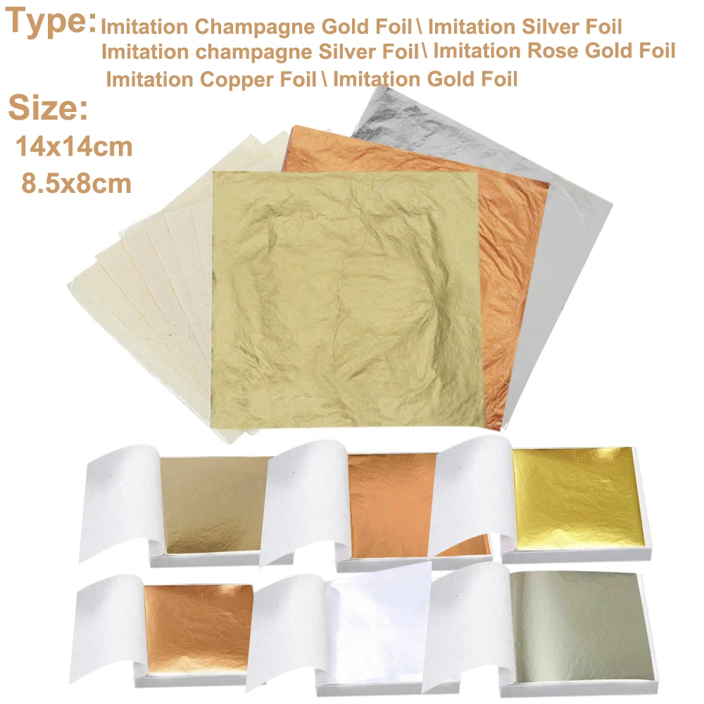 100枚のイミテーションゴールドシルバーカッパーフォイルシー - Gold Foil Flakes のレビューと価格