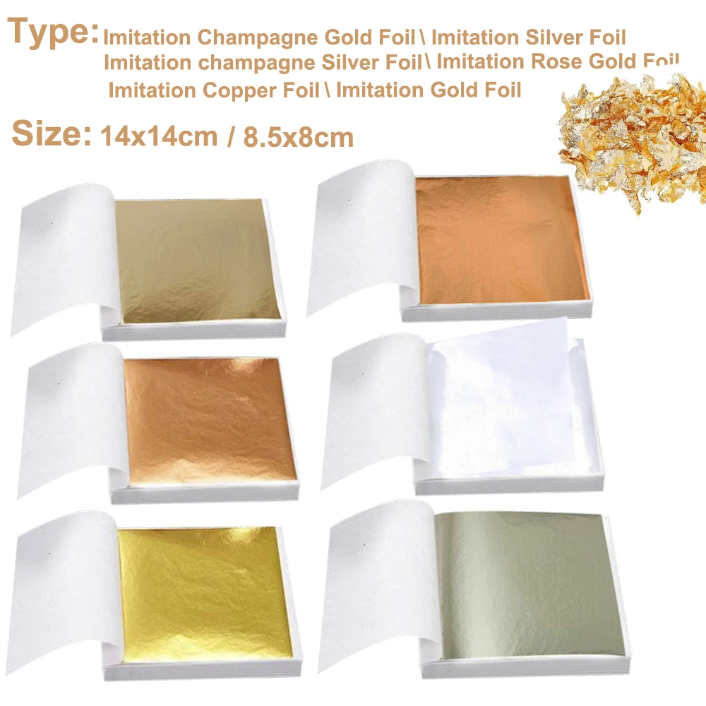 100枚のイミテーションゴールドシルバーカッパーフォイルシー - Gold Foil Flakes のレビューと価格