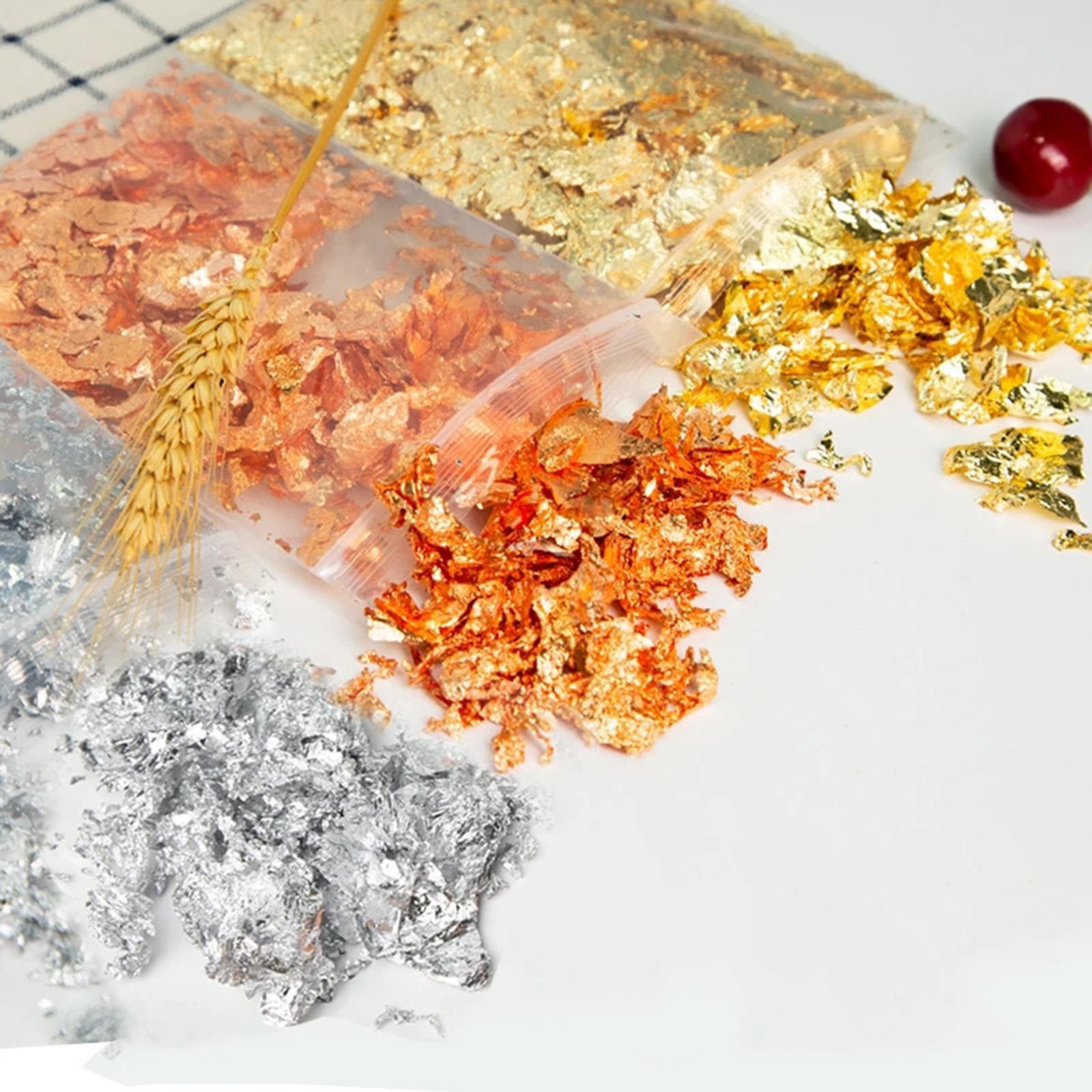 メタリックフレーク、20g ゴールドフレーク 銅メタリックリ - Gold Foil Flakes のレビューと価格